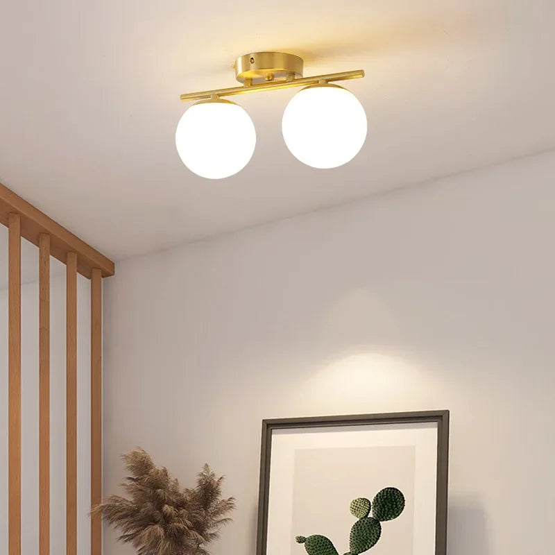 lampe moderne or blanc sphères translucides 90 260V 249 2000 flux lumineux