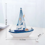 décoration nautique bateau voile blanc bleu orange marin artisanal festive anniversaire thuyền gỗ