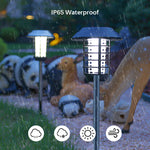 lampe anti moustiques solaire led noir argenté moderne panneau solaire grille métallique interrupteur étanche
