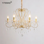 lustre doré cristal pendants élégant classique baroque suspension chambre salon