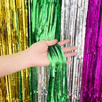 rideau décoration événement festif franges métalliques brillantes couleurs vives photobooth événementiel festive