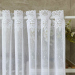 rideau blanc dentelle fleurs peony translucide fenetre classique romantique deco balcon