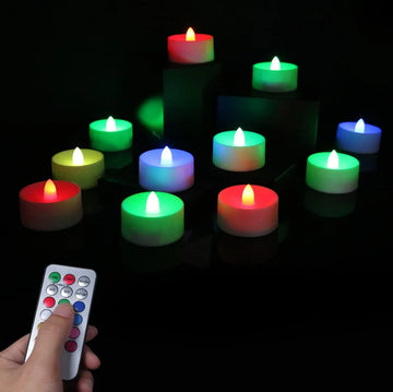 bougies led changeantes couleur télécommande minuterie ambiance camping fête noël