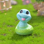 figurines animaux zodiaque résine finition mat cartoon mignon couleurs vives yeux noirs sourire rose