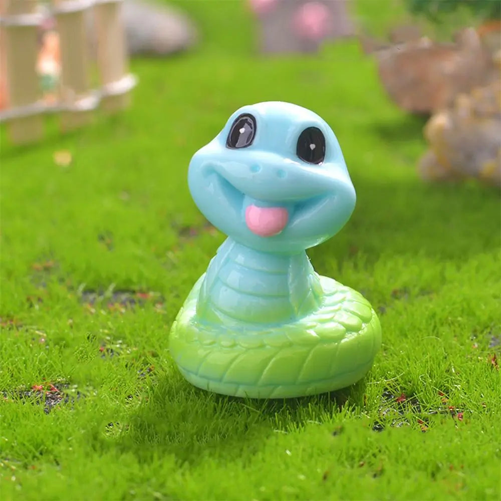 figurines animaux zodiaque résine finition mat cartoon mignon couleurs vives yeux noirs sourire rose