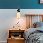 lampe suspendue moderne blanc noir marbre câble facile chambre salonhôtel