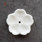 support bâtonnets encens fleurs stylisées artisanal rose bleu vert jaune blanc