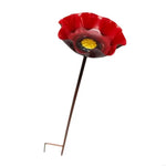 fleurs décoratives extérieures vert rouge bleu tige métallique pied fourche floral stylisé