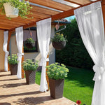 rideau extérieur blanc semi transparent moderne polyester 137x213cm 137x241cm 137x274cm