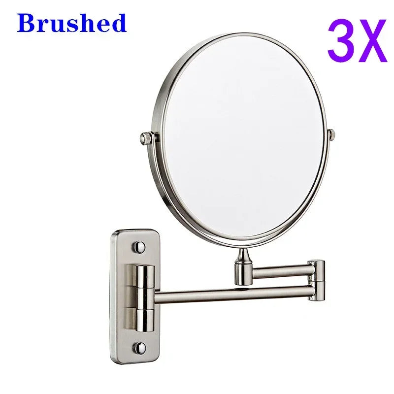 miroir cosmétique noir moderne bras articulé pouces rond sans texte