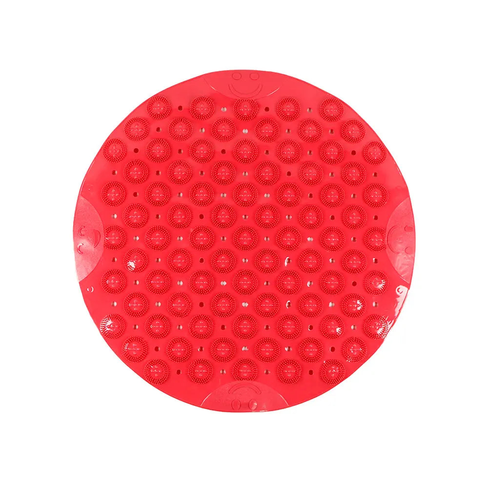 tapis bain anti dérapant moderne perforé motifs circulaires rose vert bleu gris violet