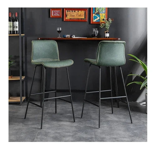 tabouret bar moderne simili cuir noir vert marron gris maison reception commercial