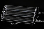 présentoirs cosmétiques transparents étagères réutilisables moderne supports vis fixés minimalistes