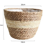paniers tissés paille rustique boho chic intérieur extérieur stockage fleurs verte naturel