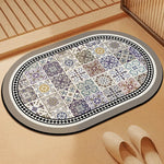 tapis sol multicolore patchwork moderne motifs géométriques floraux salle bain lavable machine absorbant
