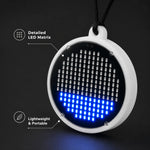 collier lumineux led blanc noir matrice technologique rechargeable sans fil