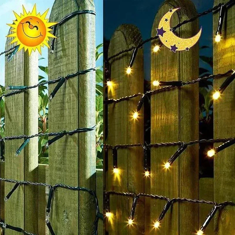 guirlande lumineuse solaire extérieure ip65 led multicolore décoration patio jardin fête