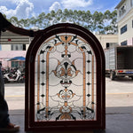 miroir mural archéval floral nordique vitrail décoratif transparent bois chambre