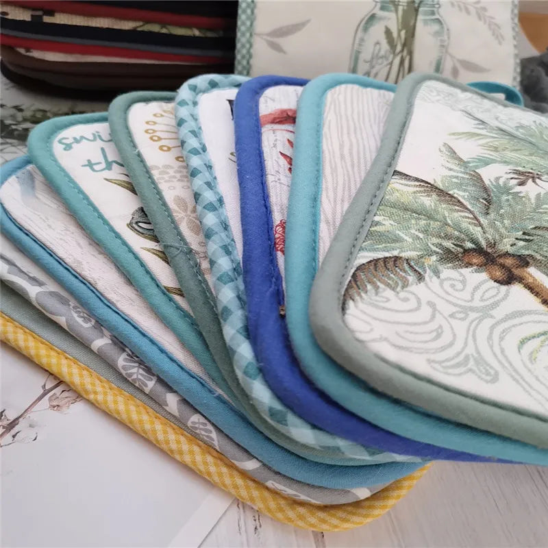 protège sous verre multicolore rustique poignées tissu motif cuisine animal fleur textes opaques rectangle
