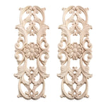 décorations florales sculptées baroques bois beige clair maison lit armoire porte 22x8cm 1pc 2pcs