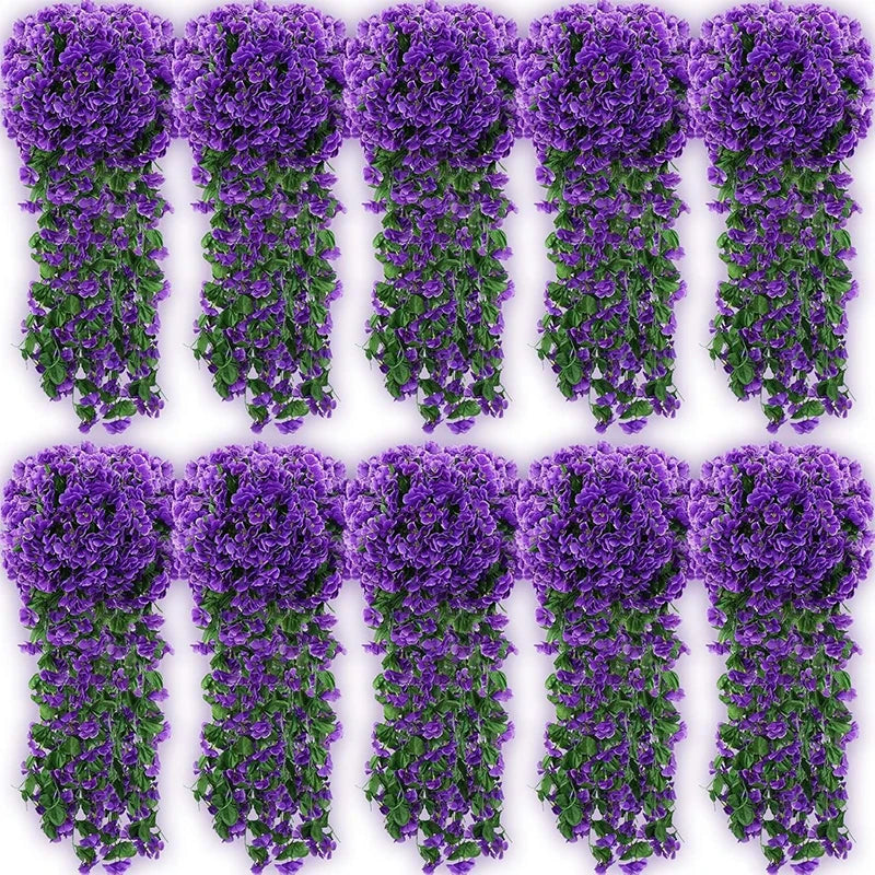 guirlande artificielle violettes fleurs modernes decoration maison intérieure 80cm boite