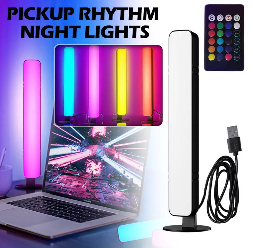 lampe led multicolore moderne télécommande câble usb bleu vert jaune rose lisse