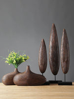 vase bois rayures modernes décoration sculpture décorative marron minimaliste