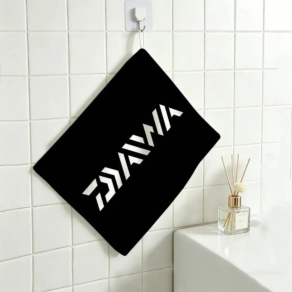 gant toilette noir bleu blanc logo daiwa motif floral durable maison restaurant