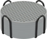 coasters silicone gris moderne antidérapants hexagonaux pack 12pcs tasses chaudes froides respectueux environnement
