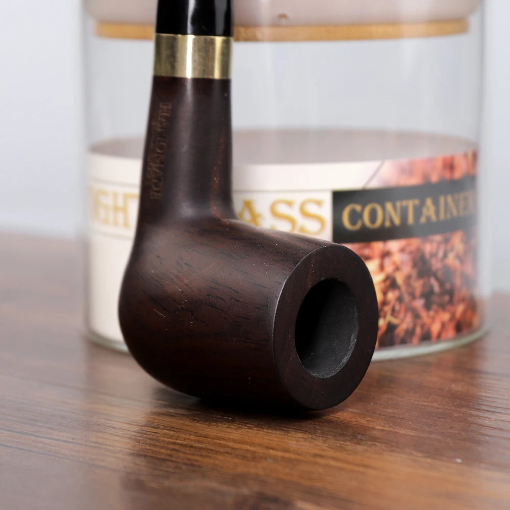 pipe bois anneau doré accessoires écraseur cure pipe tamis allume feu bocal feuilles boîte