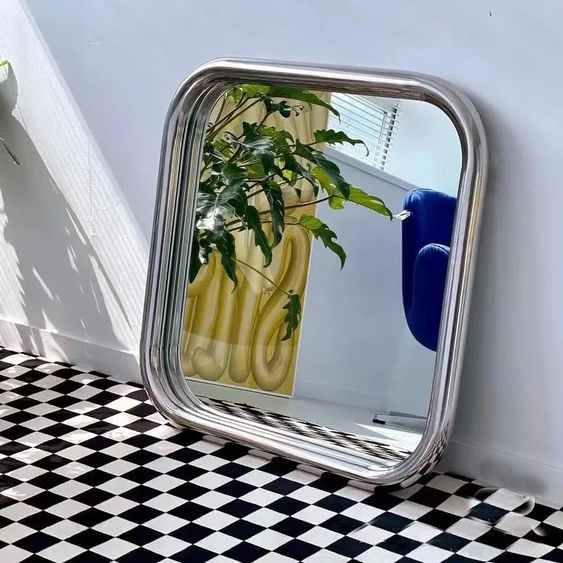miroir mural moderne argenté vert rouge simple fixé mur contemporain