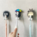 porte brosse dents mural adhésif totoro dessin animé cartoon salle bain rangement personnages animés