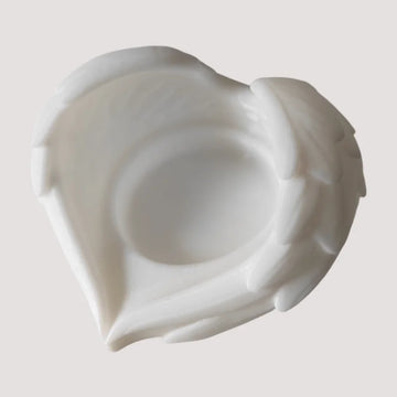 bougeoir forme coeur ailes ange decoration blanche spirituelle zen maison chambre
