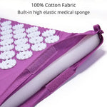 tapis massage acupression points blancs violet coussin cervical moderne ergonomique adhésif yoga fitness