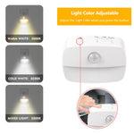 lampe nuit capteur mouvement blanc moderne compact ajustable luminosité couleur détecteur présence rechargeable