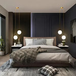 suspension pendentif verre noir doré moderne éclairage chambre salle manger lumière mat opaques