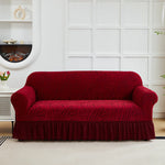 housse canapé universelle jacquard rayures horizontales moderne protection tissu élastique salon intérieur
