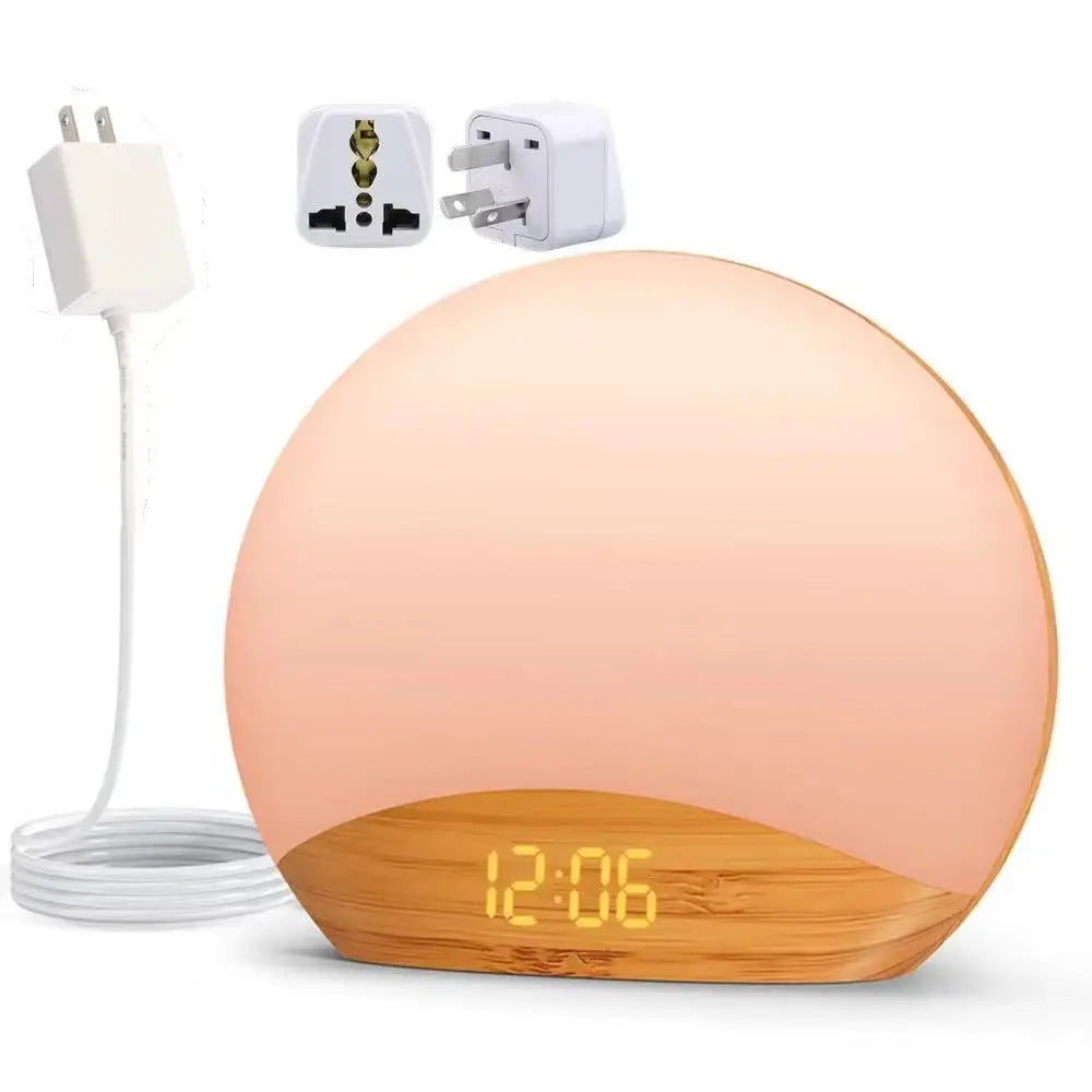 lampe ambiance graduel lever soleil affichage numerique son apaisant controle luminosite snooze stereo 5w