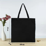 sac main femme toile noire grande pochette shopping coton solide moderne