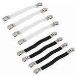 attaches drap lit réglables sangles élastiques clips métalliques ruban souple carreaux blancs rouges moderne