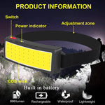 lampe torche frontale rechargeable led camping pêche extérieur noir moderne ceinture