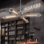 lampe suspendue industrielle vintage métal argent doré transparent salon restaurant