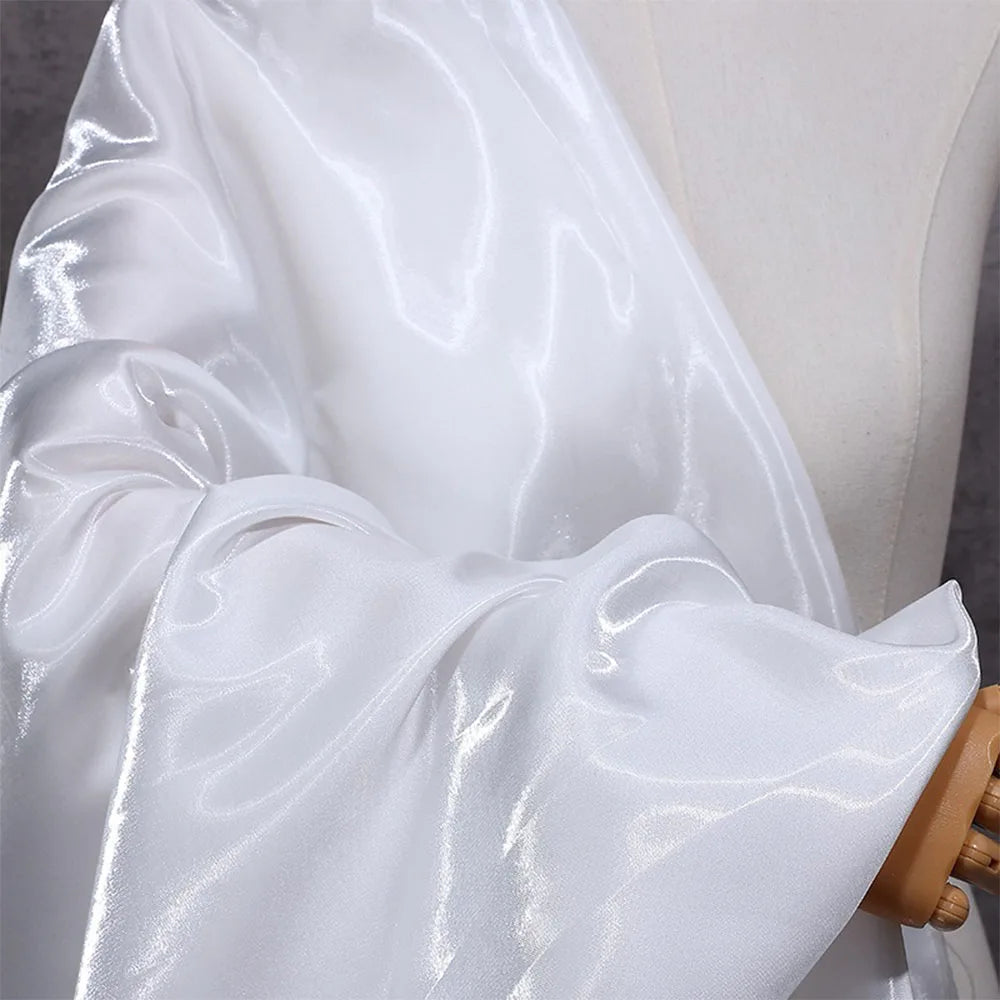 tissu satiné brillant polyester large 150cm moderne élégant robe cérémonie mariage couleur variée opacité