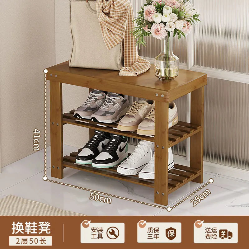 meuble multifonctionnel moderne étagère supérieure étagère inférieure support chaussures support vêtements bois naturelclair textureboisnaturelle