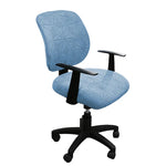 housse chaise moderne polyester motif géométrique bleu gris orange