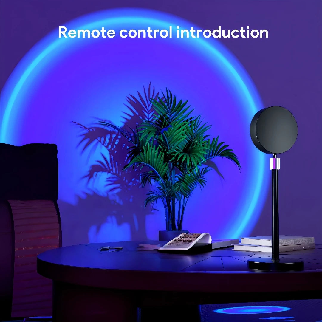 lampe d'ambiance projecteur lumière multicolore télécommande couleurs changeantes deco moderne