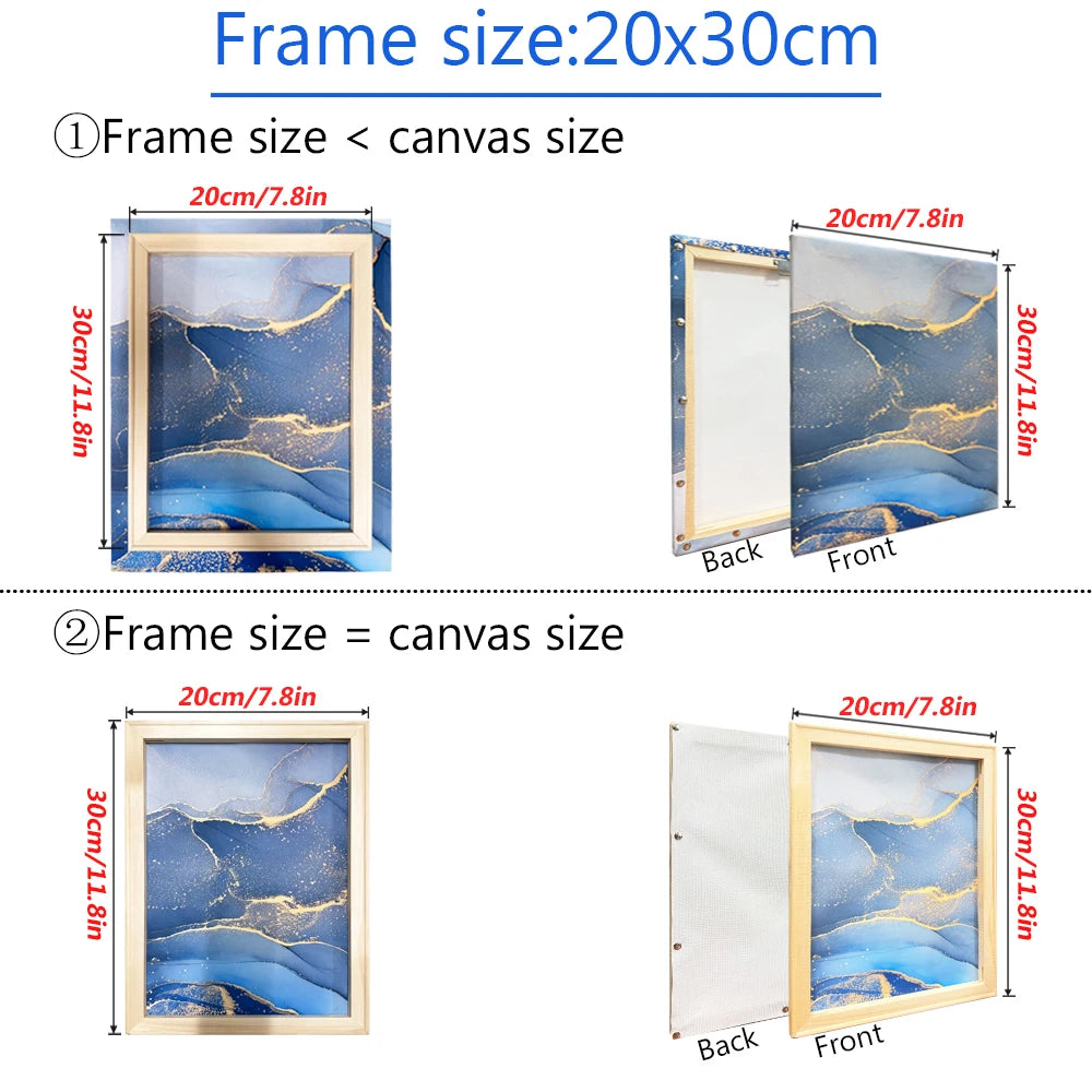 Cadre toile bois naturel classique plusieurs tailles facile