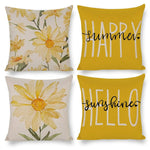 coussin fleur jaune moderne amovible lavable beige siège dossier décoration maison canapé