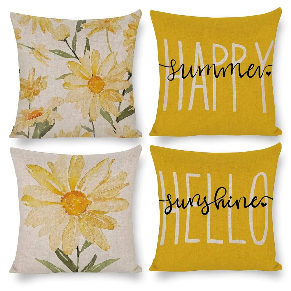 coussin fleur jaune moderne amovible lavable beige siège dossier décoration maison canapé