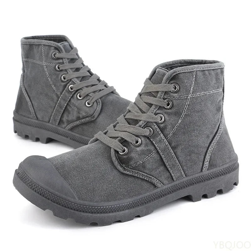 bottines homme toile beige gris vert olive chaussures sport confortables rétro lacets